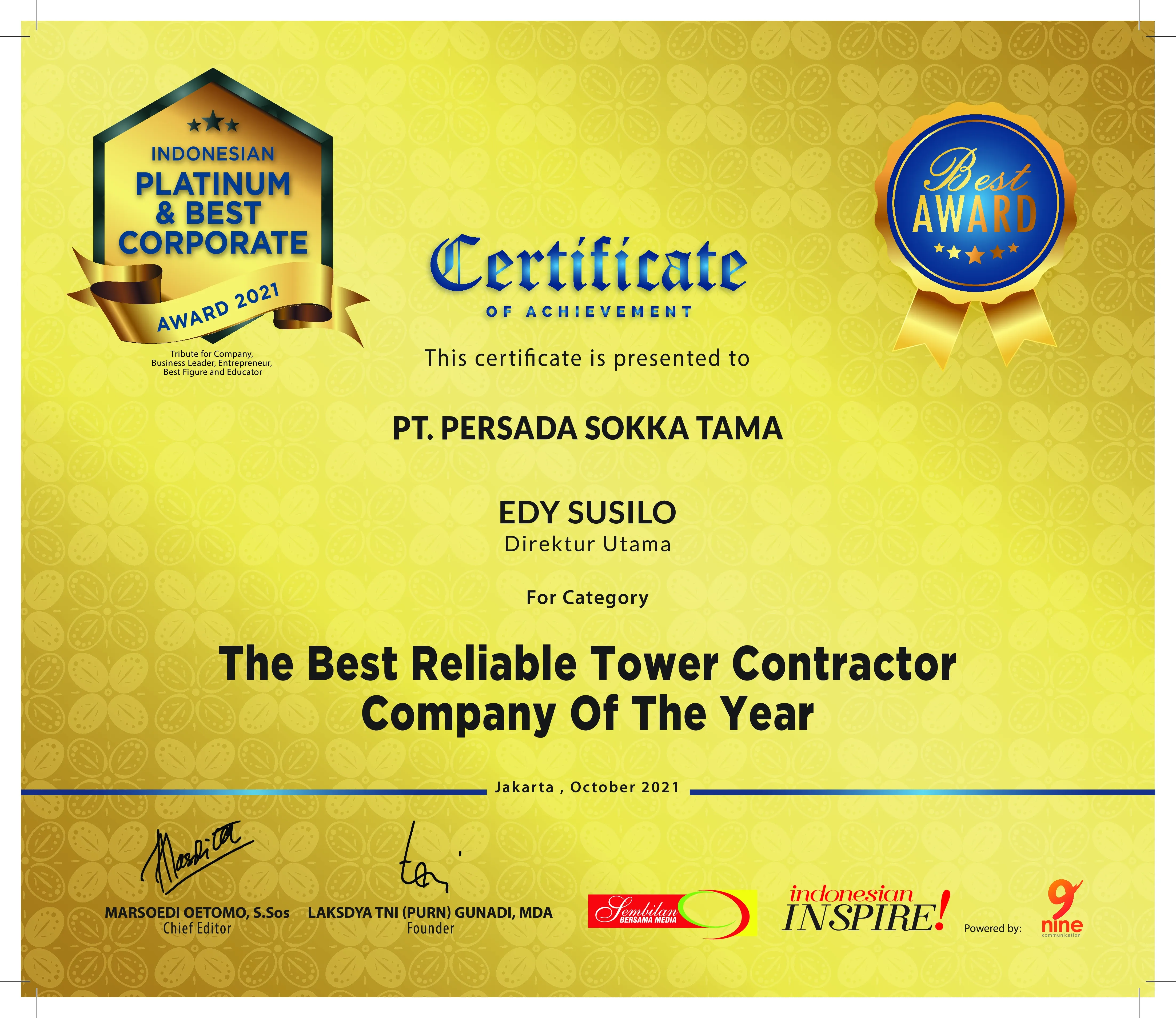 Platinum & Best Corporate 2021